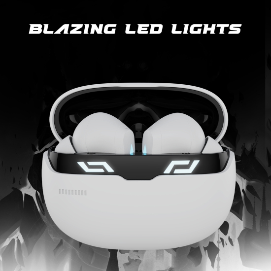 boAt Immortal 101 | True Wireless Gaming Earbuds with 30 Hours Playback, Blazing LED Lights, BEAST™?Mode, ASAP™ Charge White Sabre