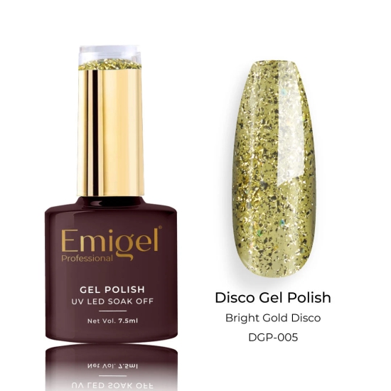 Emigel - Disco UV Gel Polish - 10 Shades-BRIGHT GOLD  DISCO