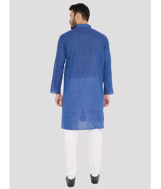 Maharaja - Blue Cotton Mens Regular Kurta ( Pack of 1 ) - None