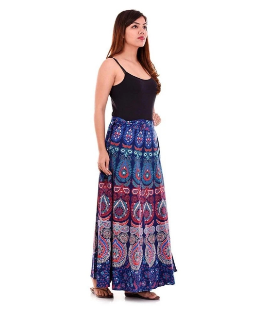 Rangun Cotton A-Line Skirt - Blue - 37-41