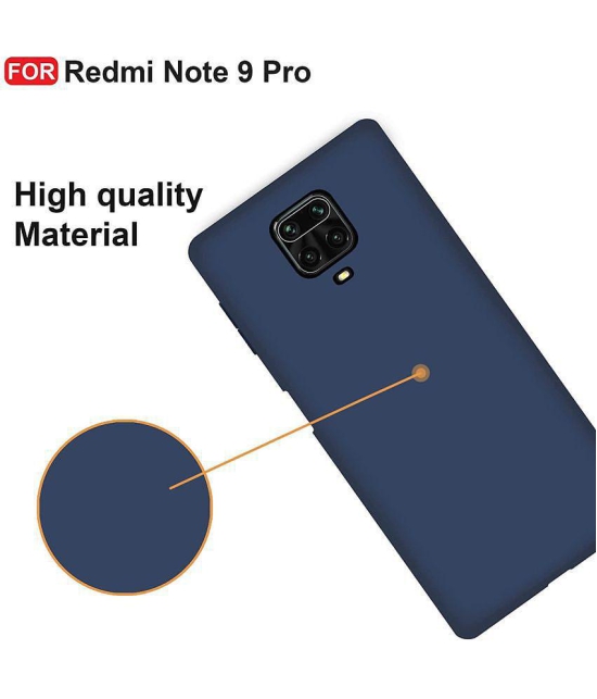 Case Vault Covers - Blue Silicon Plain Cases Compatible For Xiaomi Poco M2 Pro ( Pack of 1 ) - Blue