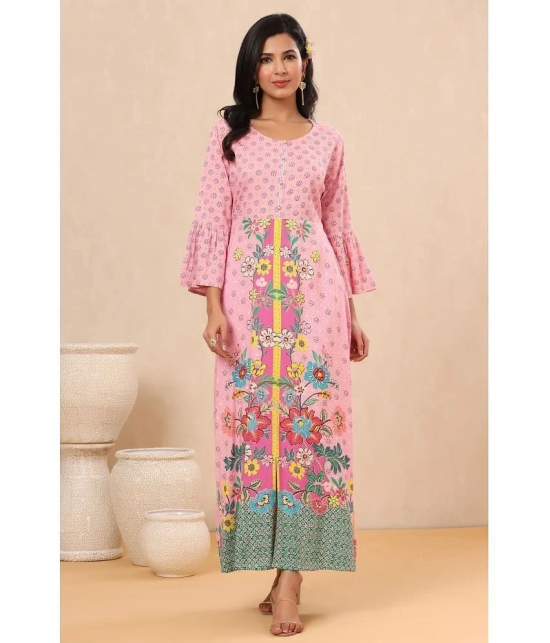 Juniper Rayon Printed Ankle Length Womens Gown - Pink ( Pack of 1 ) - None