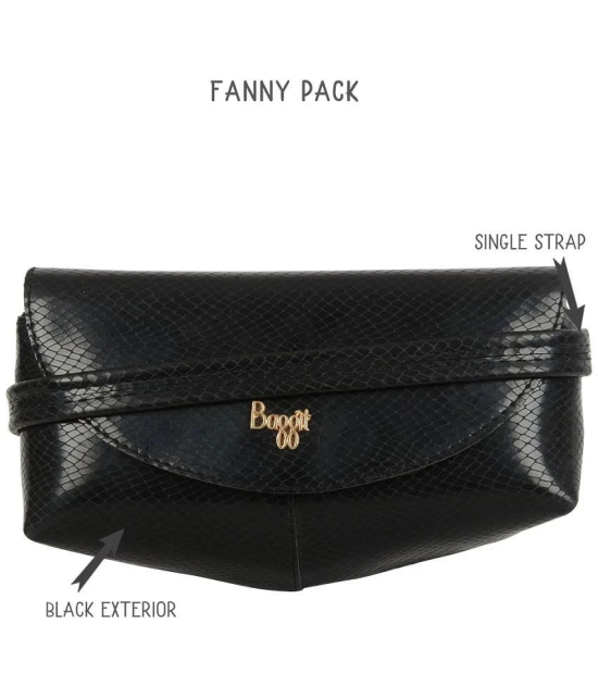 Baggit Black Faux Leather Sling Bag - Black