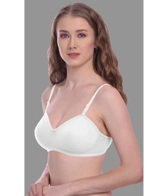 Madam Pack of 1 Cotton Blend Non Padded Womens T-Shirt Bra ( White ) - None