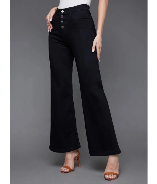 Miss Chase - Black Denim Wide Leg Womens Jeans ( Pack of 1 ) - None