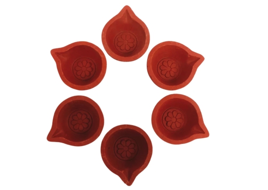 Handmade Clay Diya Oil Lamps for Diwali Decoration and Puja (Set of 12)