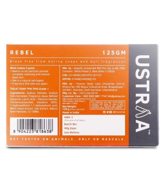 Ustraa Rebel Cologne Soap- Pack of 3 (125gm Each)