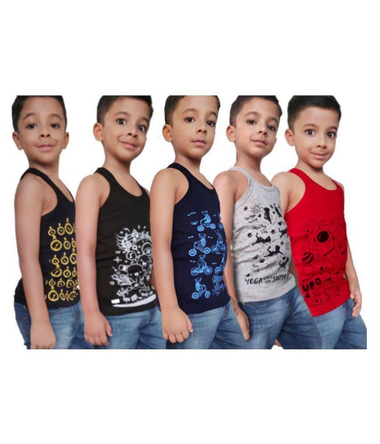 HAP Multicolored Printed Vest for Boys and Girls / pack of 5 /Innerwear Casual Wear - None