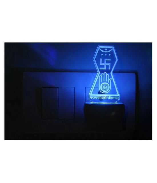 AFAST Jainism Holy Symbol 3D Illusion LED Night Lamp Multi - Pack of 1