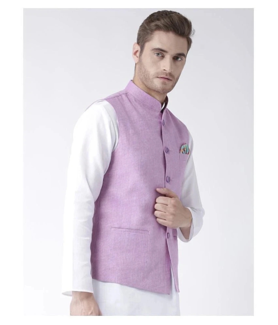 Hangup Purple Linen Nehru Jacket - None