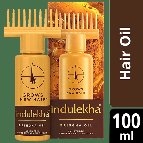 Indulekha Bringha Oil Reduces Hair Fall And Grows New Hair 100% Ayurvedic Oil, 100 Ml