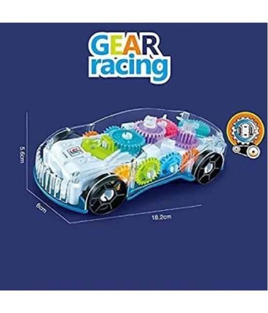 See Thru Concept Racing Car with 3D Flashing Rainbow Color Led Lights Musical Car for Kids Multi Color Plastic CAR