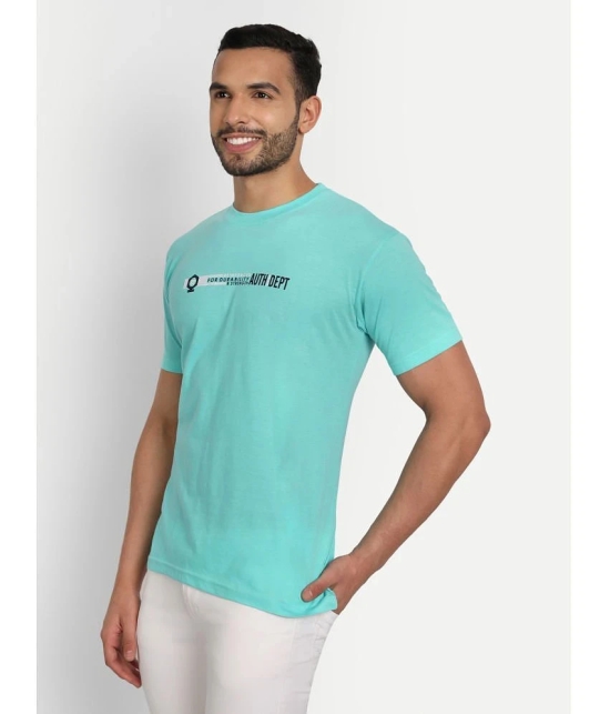 Zeffit - Sea Green Cotton Blend Regular Fit Mens T-Shirt ( Pack of 1 ) - None