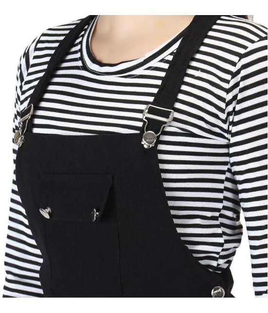 BuyNewTrend - Black Cotton Blend Women's Dungarees ( Pack of 1 ) - None