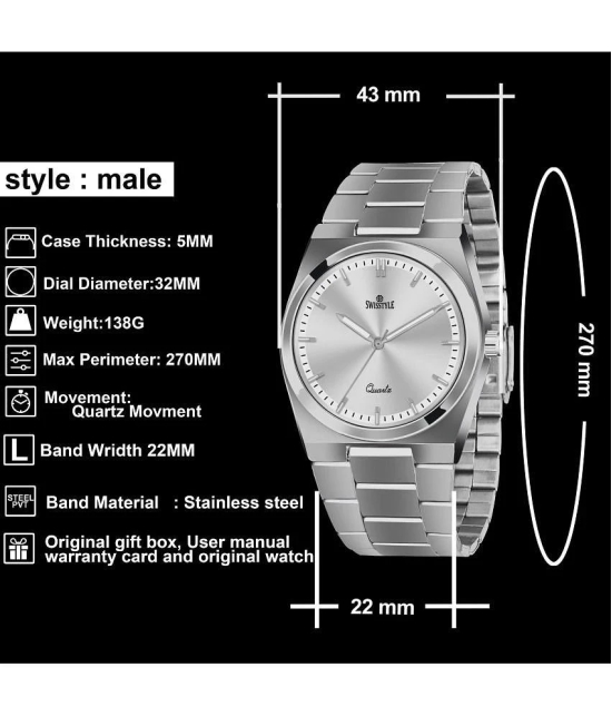 Swisstyle Silver Stainless Steel Analog Mens Watch