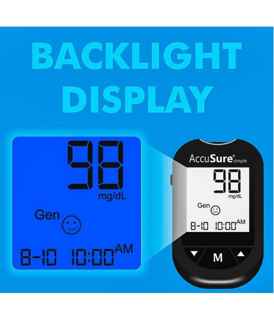 ACCUSURE - with 50 Strip Simple Glucometer