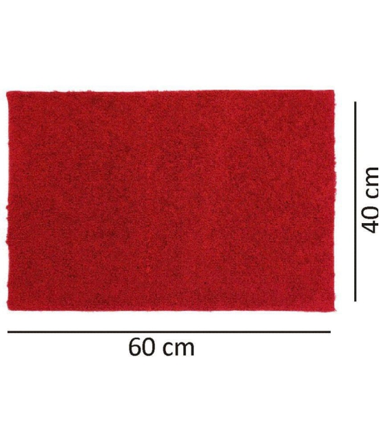 Abhikram Red Single Door Mat - ( 60 X 40 ) - Red