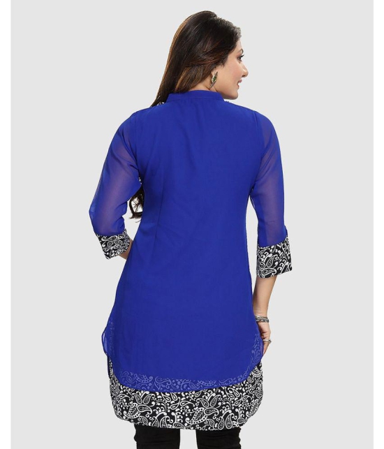 Meher Impex - Blue Georgette Women's Tunic ( Pack of 1 ) - None