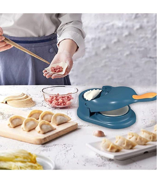 iview kitchenware Blue Virgin Plastic 1Ghughra/Momos Maker+Cookies Cutter ( Set of 2 ) - Blue