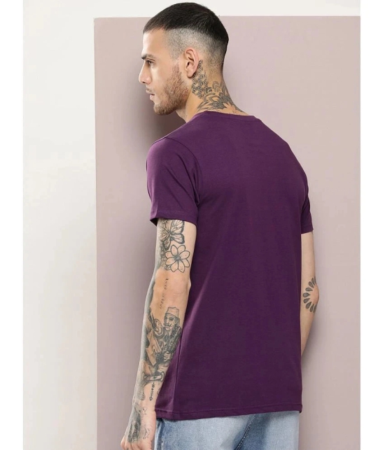 Dillinger Cotton Regular Fit Solid Half Sleeves Mens T-Shirt - Purple ( Pack of 1 ) - None