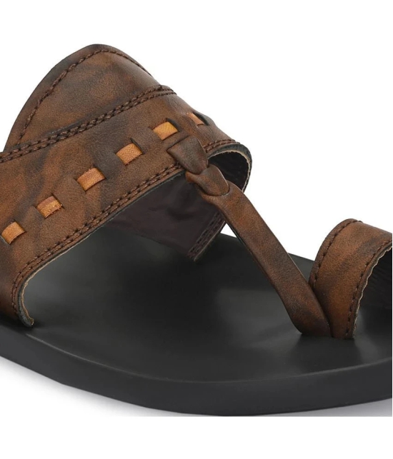 Leeport - Brown Mens Kolhapuris - None