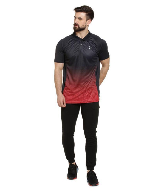 Campus Sutra Red Polyester Polo T-Shirt Single Pack - M