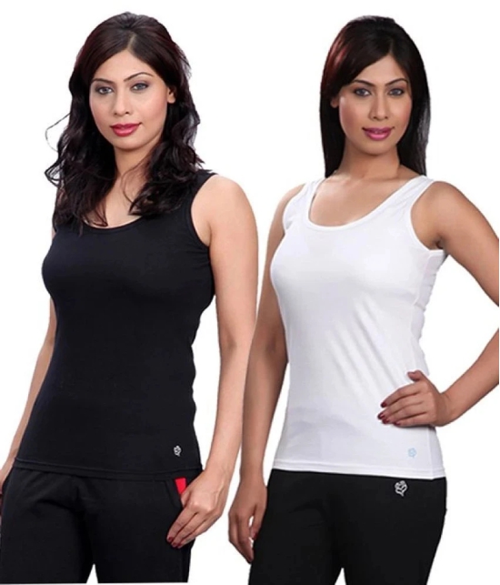 Selfcare White and Black Colors Camisoles Pack of 2 - XS