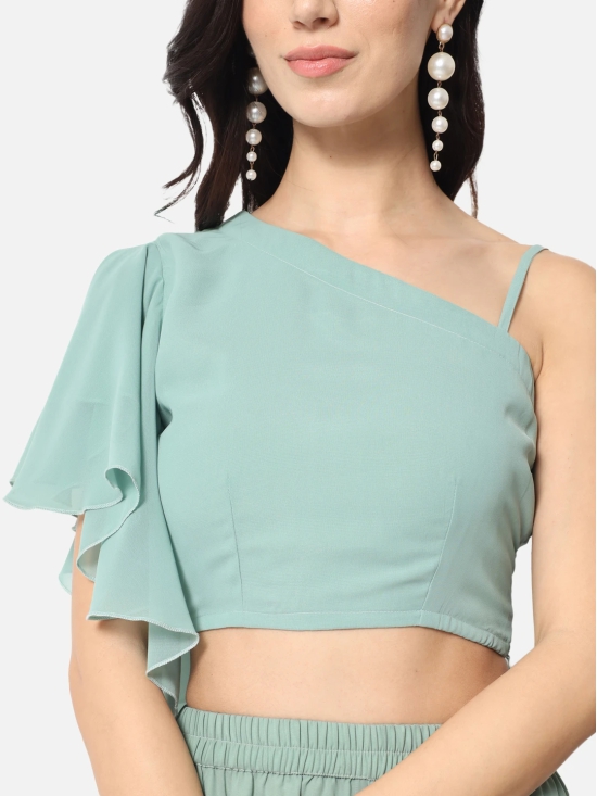 ALL WAYS YOU Women Top Georgette fabric  Light Green XS