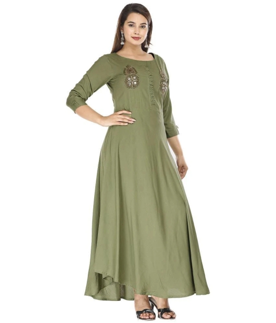 JC4U Rayon Green A- line Dress - Single - None