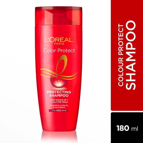 L'Oral Paris Shampoo, Vibrant & Revived Colour, For Colour-Treated Hair, Protects From Uva & Uvb, Colour Protect, 180 Ml