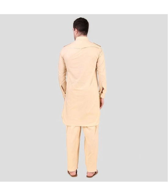 Preen Beige Cotton Blend Regular Fit Mens Pathani Suit ( Pack of 1 ) - None