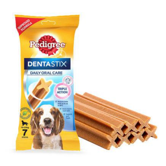 Pedigree Dentastix Dog Treat Oral Care for Adult Medium Breed (10-25 kg), 7 Sticks 180 gms