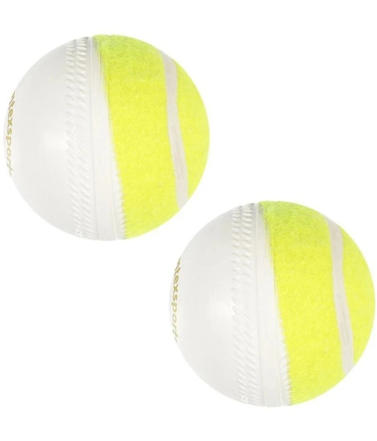 Omtex Green Rubber Cricket Ball ( Pack of 2 ) - L(Men)