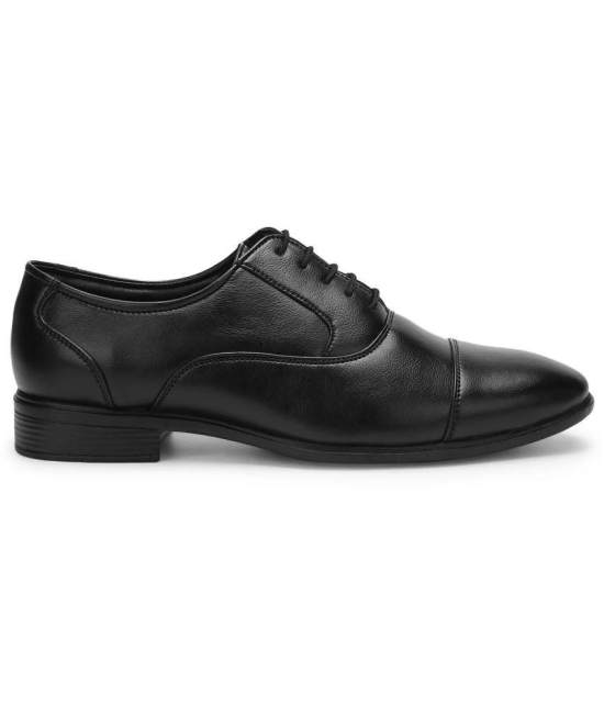 UrbanMark Men Comfortable Round Toe Oxford Formal Shoes- Black - None