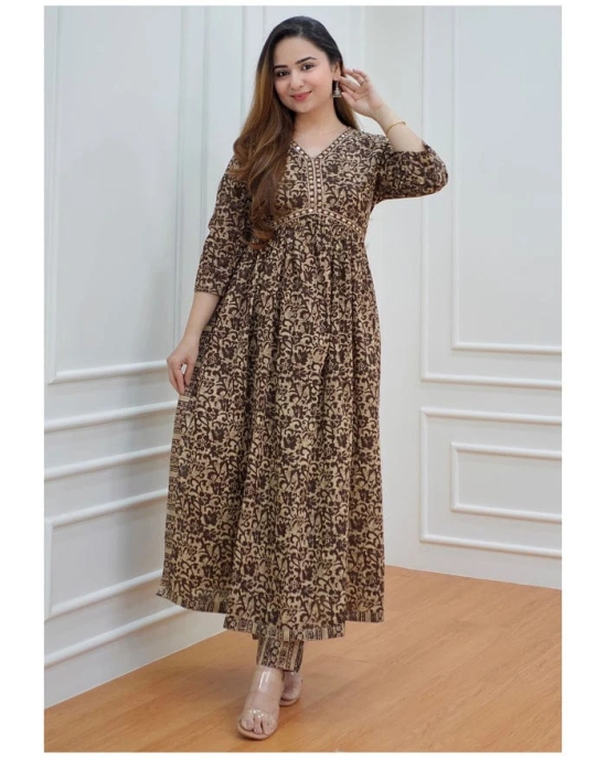 Trendy Brown Kurti Set-XL / Brown