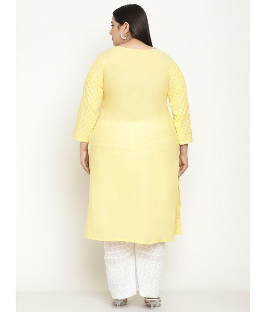 Queenley - Yellow Cotton Women's Straight Kurti ( Pack of 1 ) - None