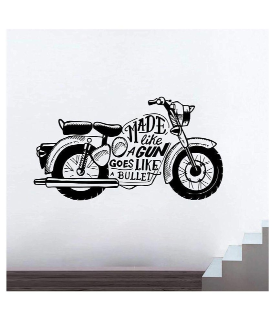 Asmi Collection Black Bike Motorbike Motivational Wall Sticker ( 50 x 90 cms )