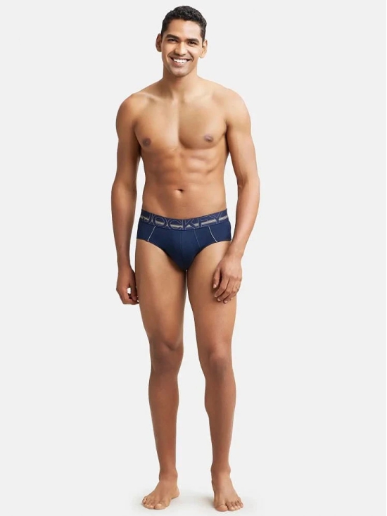 Jockey US14 Men Super Combed Cotton Solid Brief with Ultrasoft Waistband - Navy - None