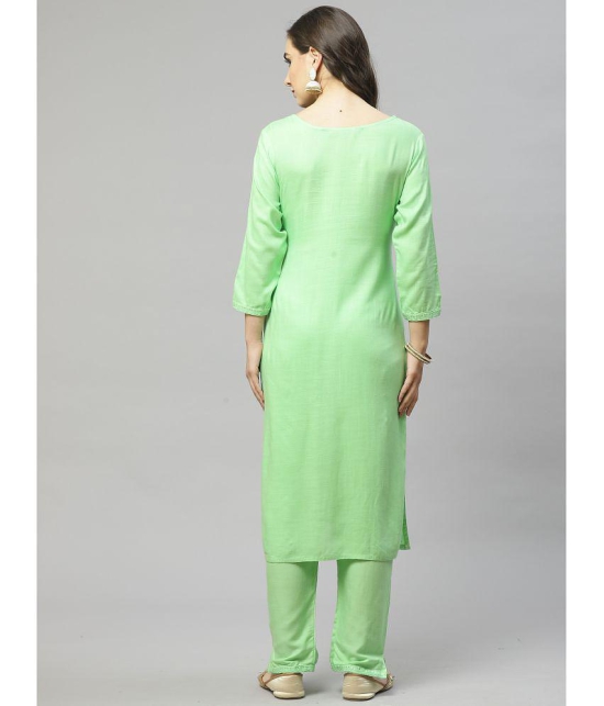 JC4U Green Rayon Kurti With Pants - Stitched Suit Single - None