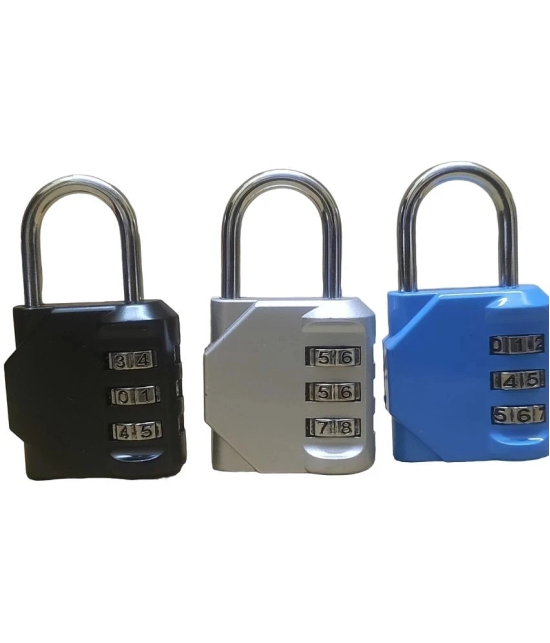 3 pc set 3 Digit  Long Hook Padlock/Combination Lock