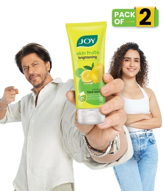 Joy Skin Brightening Lemon Face Wash with Vitamin C For Glowing Skin 200ml, (Pack of 2 X 100ml)