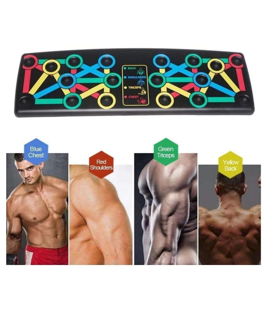 Push Up Board -with 14-in-one Muscle Toning System, Multifunctional Colour Coded Foldable Push up Board for Body Muscle Training - Multi Color