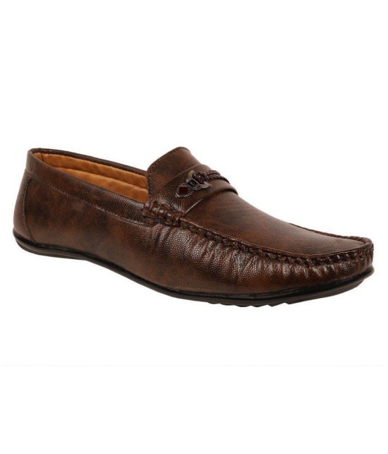 SHOES KINGDOM Brown Loafers - 6