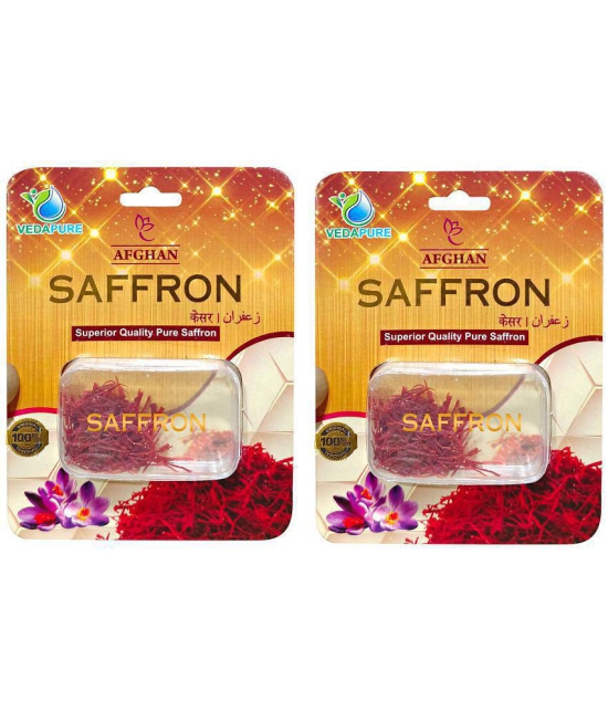 Vedapure Natural and Finest A++ Grade 1 Gram Afghani Kesar / Saffron Threads (Pack of 2)