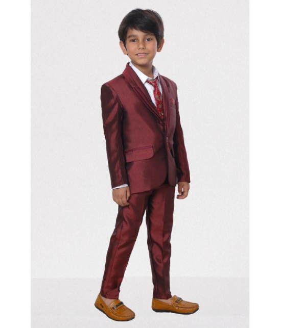 DKGF Fashion - Maroon Polyester Boys Suit ( Pack of 1 ) - None