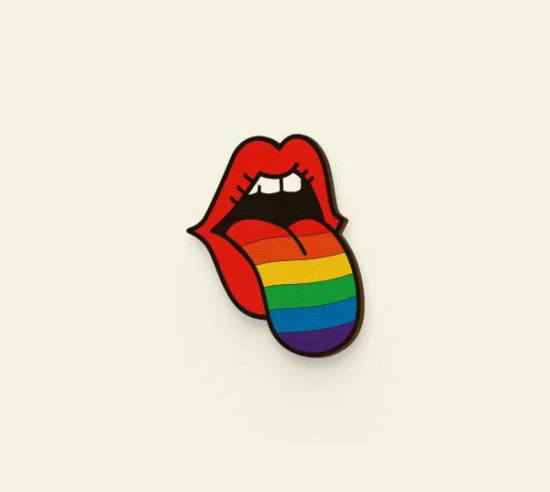 Pride Tongue Pin-1 x 1.25  in