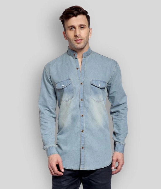 Hangup - Blue Denim Slim Fit Mens Casual Shirt ( Pack of 1 ) - None