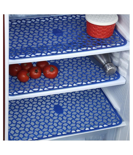 E-Retailer Set of 3 PVC Blue Fridge Mats - Blue