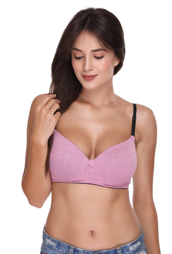 Sona SA-50 Pink Color Multiway Padded Non-Wired Seamless T-Shirt Bra with Detachable Straps-36 / B / Pink