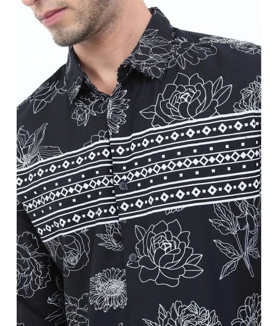 Ketch 100% Cotton Slim Fit Printed Full Sleeves Mens Casual Shirt - Black ( Pack of 1 ) - None